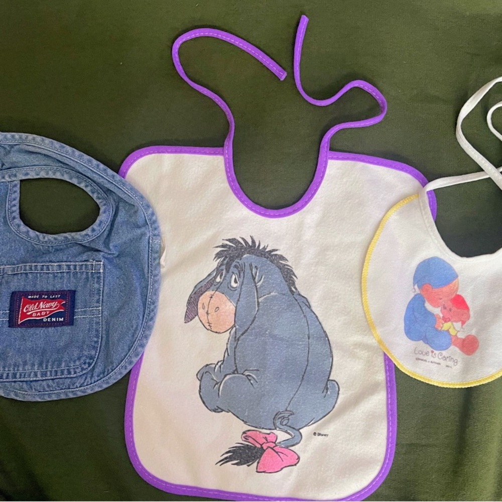 Disney Eeyore, Old Macy and Precious Moments Vintage Bibs